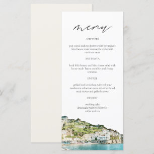 AMALFI COAST Waterverf Weddenemmenkaarten Menu