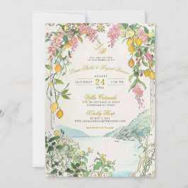 Amalfi Coast Wedding Invitation Custom Lemon Beach Kaart