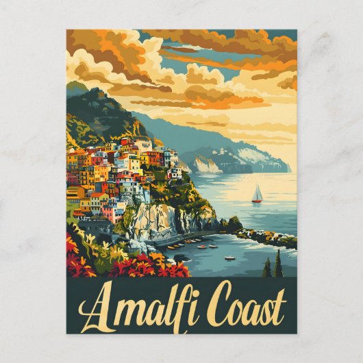Amalfi Coast zonsondergang Briefkaart (Voorkant)