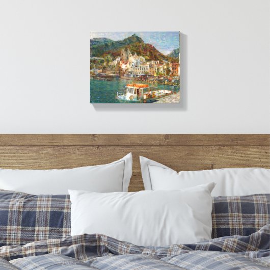 Amalfi door het Zee Canvas Afdruk (Insitu (Slaapkamer))