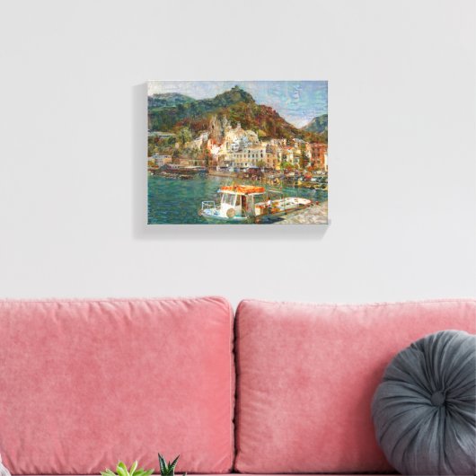 Amalfi door het Zee Canvas Afdruk (Insitu (Woonkamer))