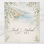 Amalfi Droom — Mediterrane Kusttrouw Wijn Etiket (Enkel label)