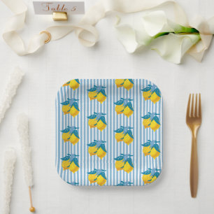 Amalfi Gele Citroenen Mediterrane Stijl Papieren Bordje