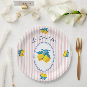 Amalfi Gele Citroenen Mediterrane Stijl Papieren Bordje