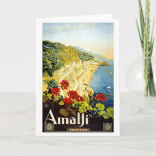 "Amalfi" het Vintage Wenskaart van het Poster van Kaart