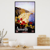 Amalfi ~ Italia ~  Italiaans reisbureau. Poster (Keuken)