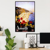 Amalfi ~ Italia ~ Italiaans reiscanvas. Poster (Thuiskantoor)
