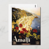 Amalfi, Italia travel poster Briefkaart (Voorkant / Achterkant)