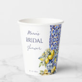 Amalfi Italiaans blauw tegels citroenen bruids sja Papieren Bekers (Voorkant)