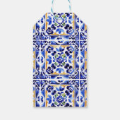 Amalfi Italiaans blauw tegels citroenen bruiloft g Cadeaulabel (Achterkant)