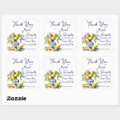 Amalfi Italiaans blauw tegels citroenen bruiloft g Vierkante Sticker (Vel)