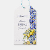 Amalfi Italiaans blauw tegels citroenen dank u gun Cadeaulabel (Voorkant)