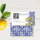 Amalfi Italiaans blauw tegels citroenen qr cadeau  Informatiekaartje