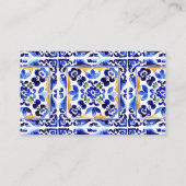 Amalfi Italiaans blauw tegels citroenen qr cadeau  Informatiekaartje (Achterkant)