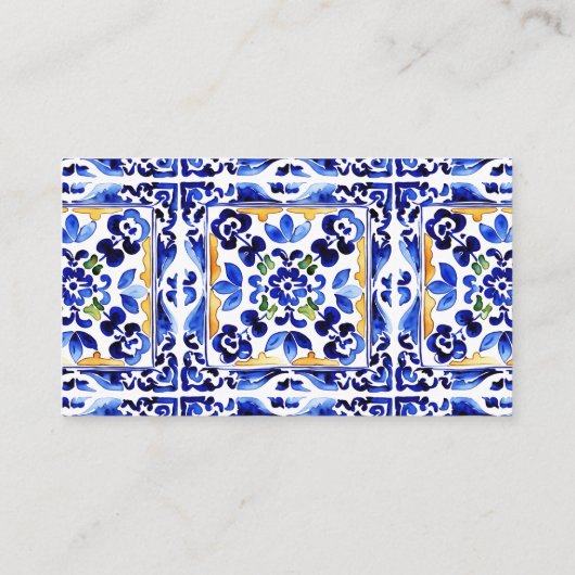 Amalfi Italiaans blauw tegels citroenen qr cadeau  Informatiekaartje (Achterkant)