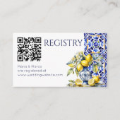 Amalfi Italiaans blauw tegels citroenen qr cadeau  Informatiekaartje (Voorkant)