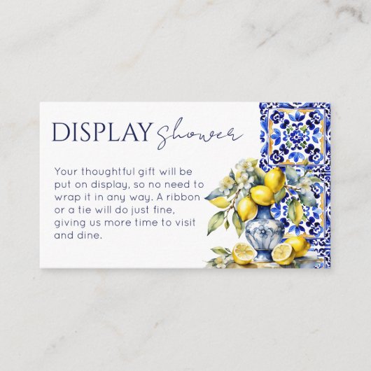 Amalfi Italiaans blauw tegels tonen douche Informatiekaartje (Voorkant)