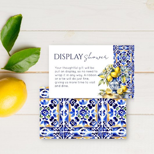 Amalfi Italiaans blauw tegels tonen douche Informatiekaartje