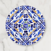 Amalfi Italiaans blauw vaas citroen baby shower be Bedankjes Labels (Achterkant)