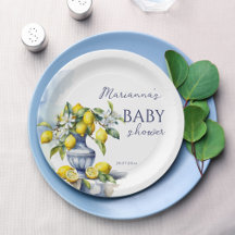 Amalfi Italiaans blauw vaas citroen baby shower be