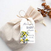 Amalfi Italiaans blauw vaas citroen baby shower gu Cadeaulabel