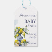 Amalfi Italiaans blauw vaas citroen baby shower gu Cadeaulabel (Voorkant)