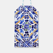 Amalfi Italiaans blauw vaas citroen baby shower gu Cadeaulabel (Achterkant)