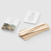 Amalfi Italiaans Watercolor Huwelijksprogramma Handwaaier (Niet-gemonteerd)