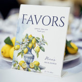 Amalfi Italiaanse blauwe vaas citroenen gunst teke Reclamebord Met Voetstuk