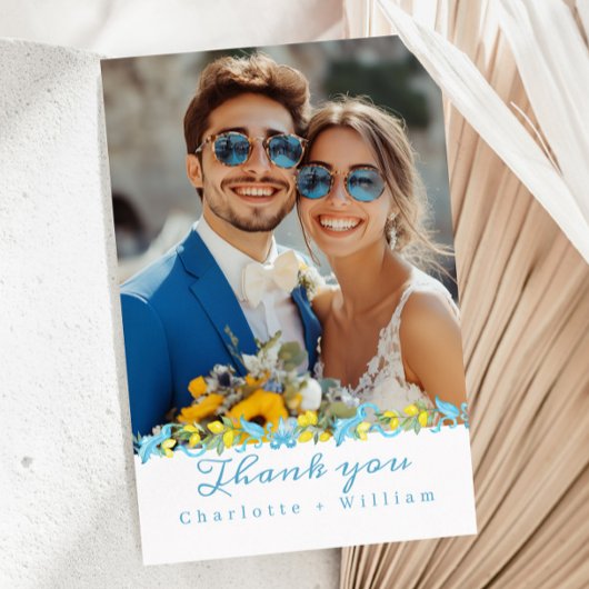 Amalfi Italiaanse bruiloft Mediterraan Dank u Briefkaart