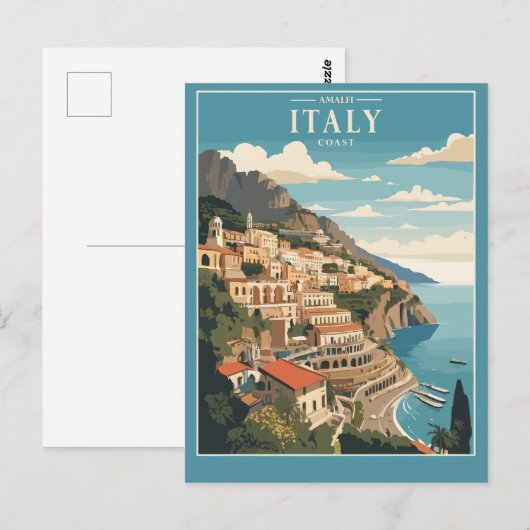 Amalfi Italiaanse kust Briefkaart (Voorkant / Achterkant)