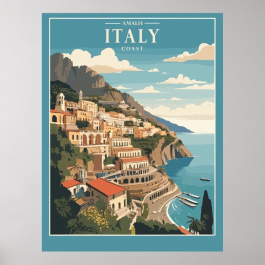 Amalfi Italiaanse kust Poster (Voorkant)