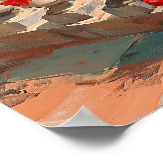 Amalfi Italiaanse kust Vintage Reizen Poster (Hoek)