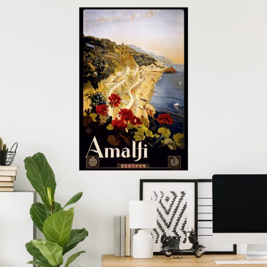 Amalfi  Italiaanse reisposter Poster (Thuiskantoor)