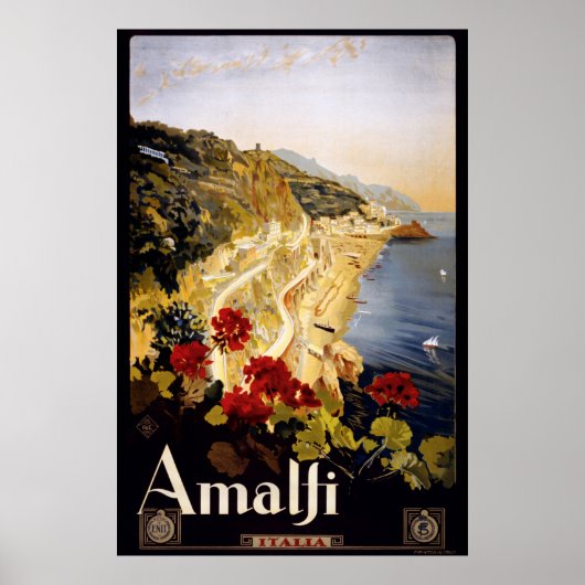 Amalfi Italiaanse reisposter Poster (Voorkant)