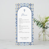 Amalfi Italiaanse Tile Summer Baptism-menukaart Kaart (Staand voorkant)