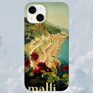 Amalfi Italian Coast, Vintage Travel Poster Italië iPhone 15 Case