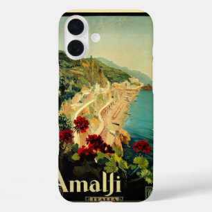 Amalfi Italian Coast, Vintage Travel Poster Italië iPhone 16 Plus Hoesje