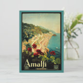 Amalfi Italian Coast, Vintage Travel Poster Italië Kaart (Staand voorkant)