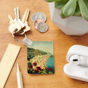 Amalfi Italian Coast, Vintage Travel Poster Italië Sleutelhanger