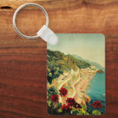 Amalfi Italian Coast, Vintage Travel Poster Italië Sleutelhanger (Voorkant)