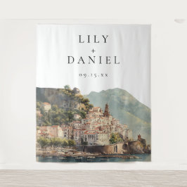 Amalfi Italian Wedding Photo Backdrop Wandkleed