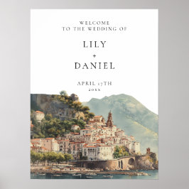 Amalfi Italian Wedding Welcome Sign Poster