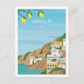 Amalfi Italië Beroemde Reisplaats Illustratie Briefkaart (Voorkant)
