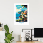 Amalfi Italië Beroemde reisplekken Poster (Thuiskantoor)