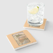 Amalfi, Italië  Campanile en Cathedral Stenen Onderzetter (Zijkant)