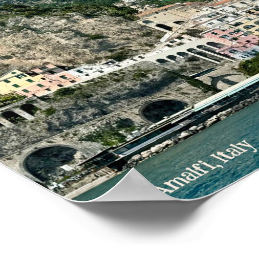Amalfi Italië Design Poster (Hoek)