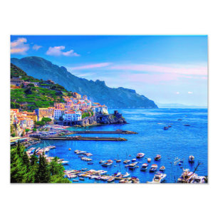 Amalfi Italië Europa Foto Afdruk