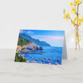 Amalfi Italië Europa Foto Kunst Kaart (Gele Bloem)