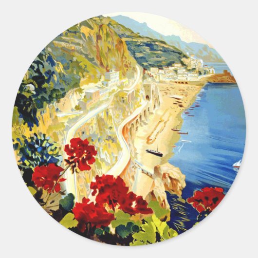  Amalfi Italië - Europa - Reizen Ronde Sticker (Voorkant)